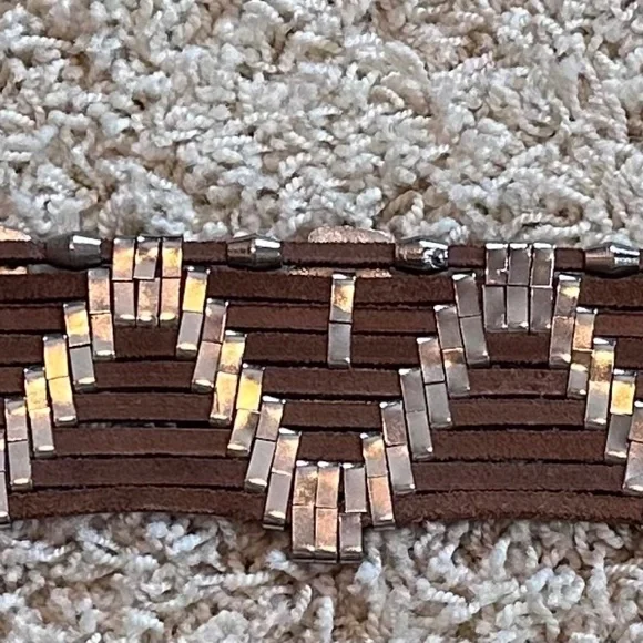 Free People Maria Southwest Leather Wide Waist Belt Size Small 32" EUC - Picture 4 of 8